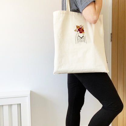 Female Embroidered Tote Bag