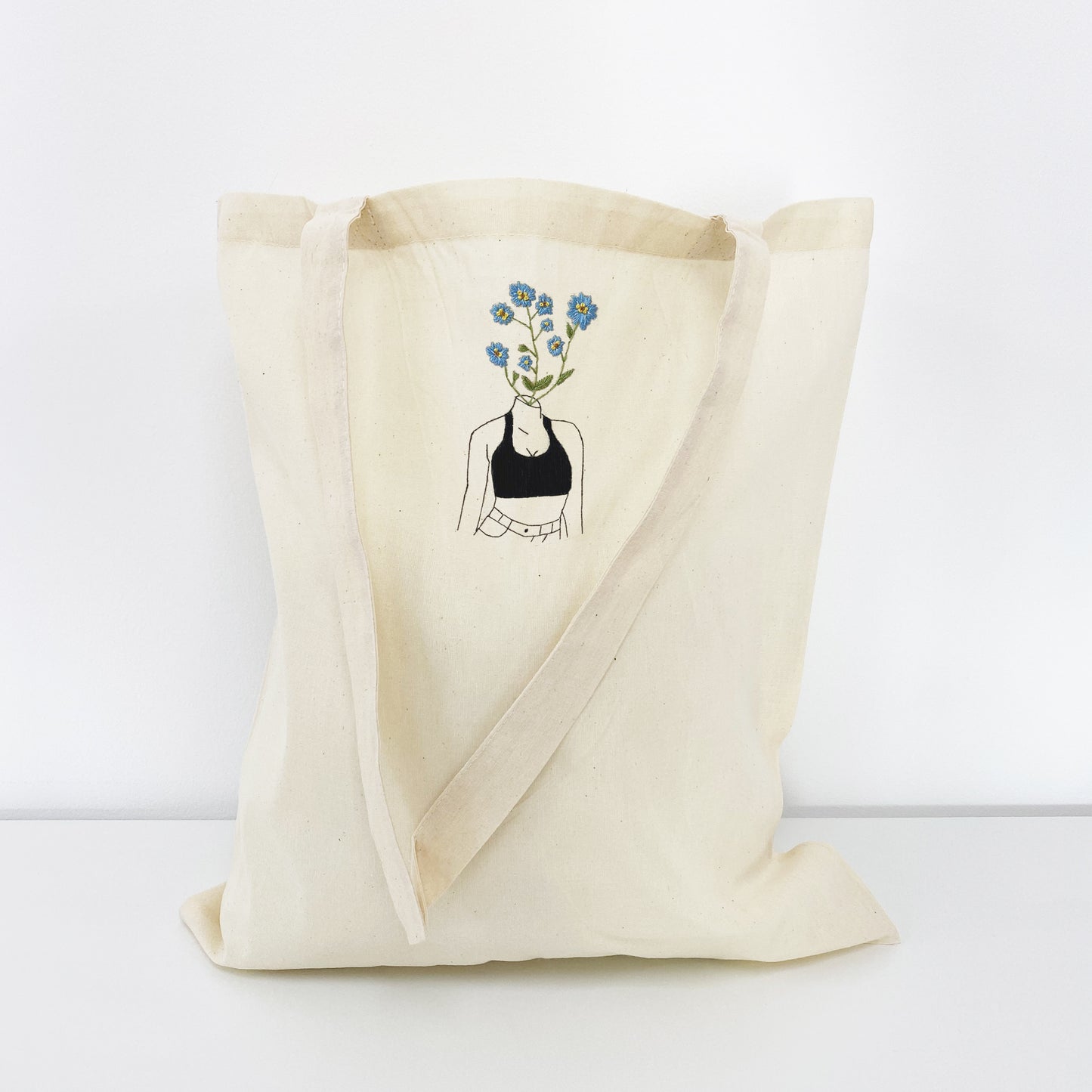 Forget Me Not Tote Bag Embroidery Kit