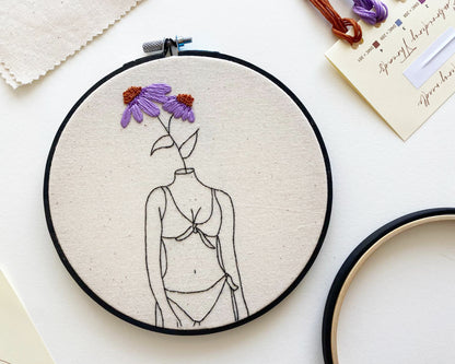 Echinacea Female Embroidery Kit