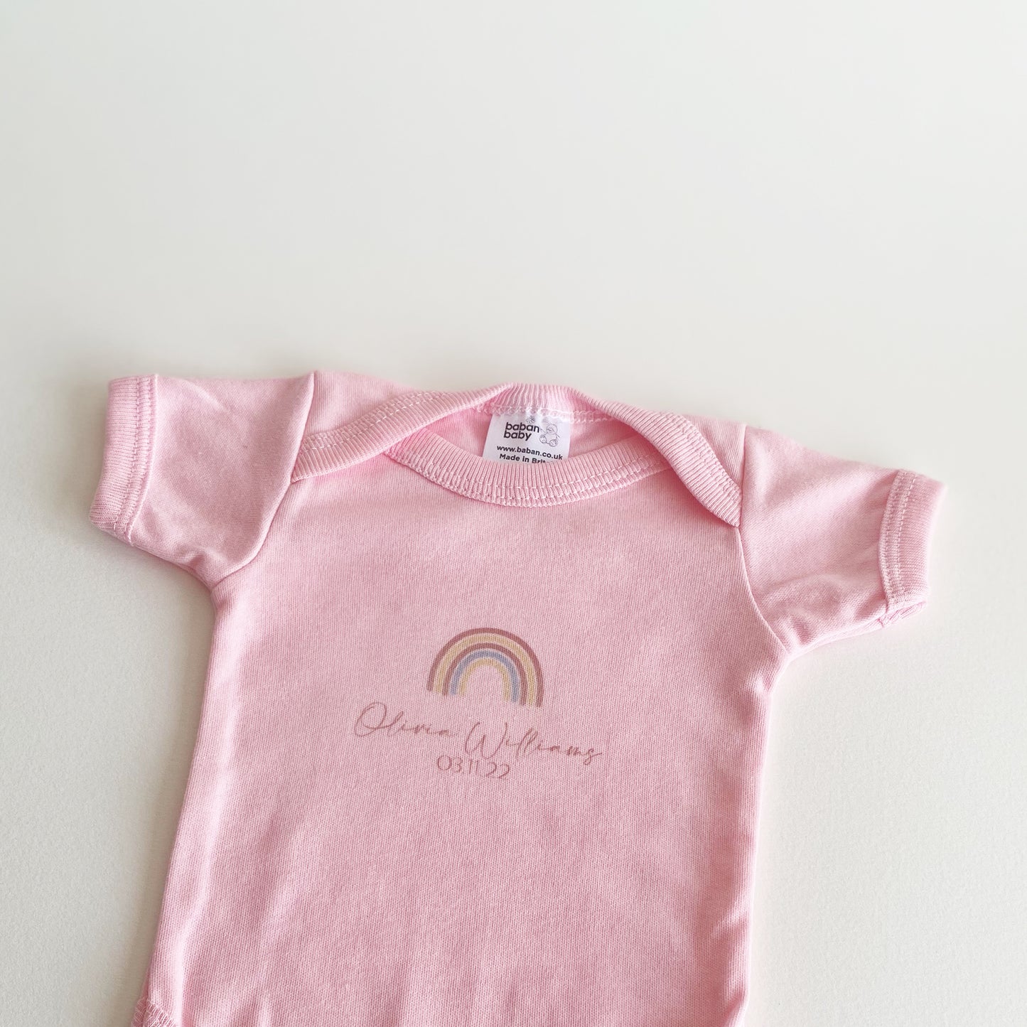 Personalised Baby Vest in Pink
