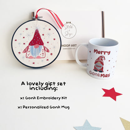 Gonk Embroidery Kit & Mug Gift Set