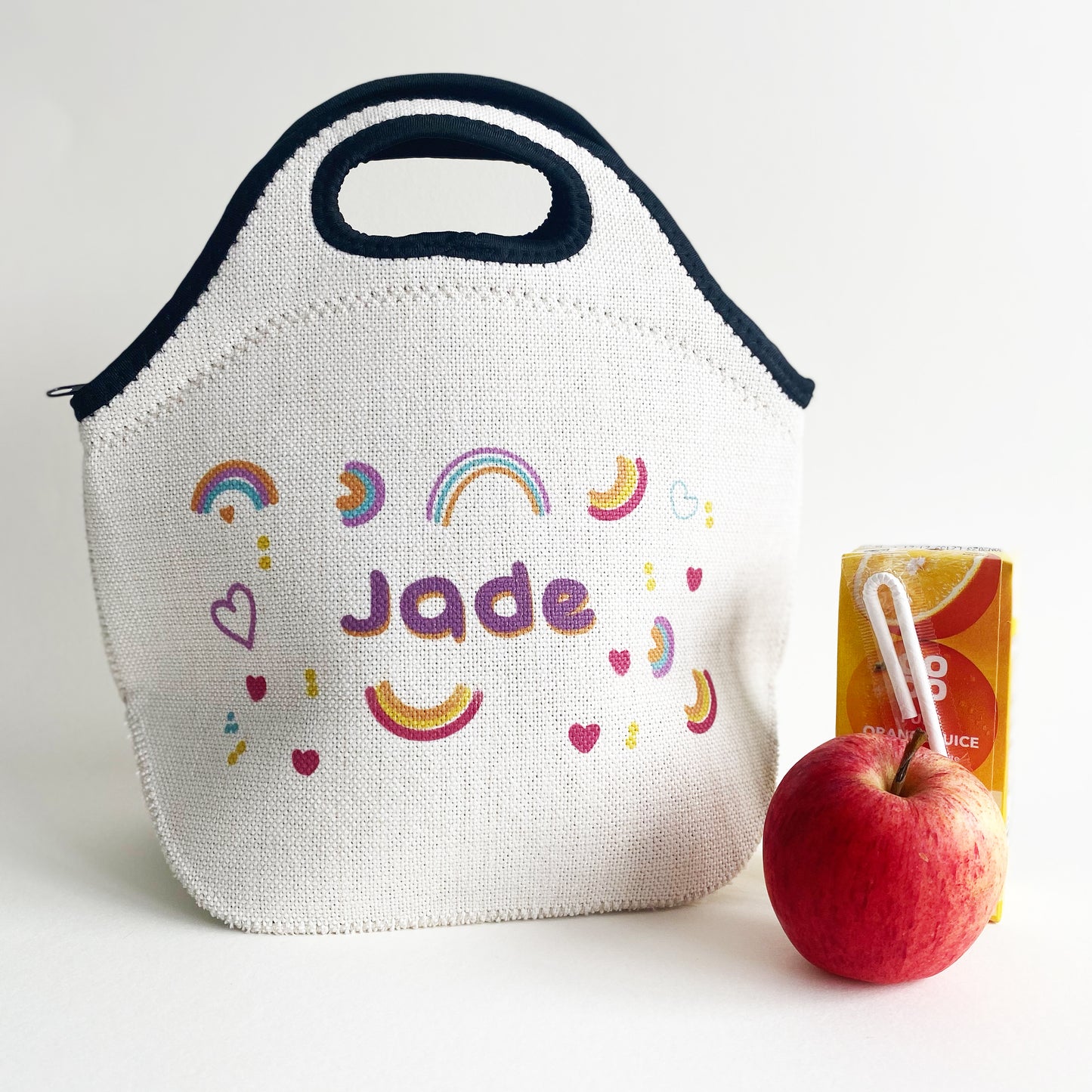Personalised Rainbow Themed Lunch Bag & Pencil Case Bundle
