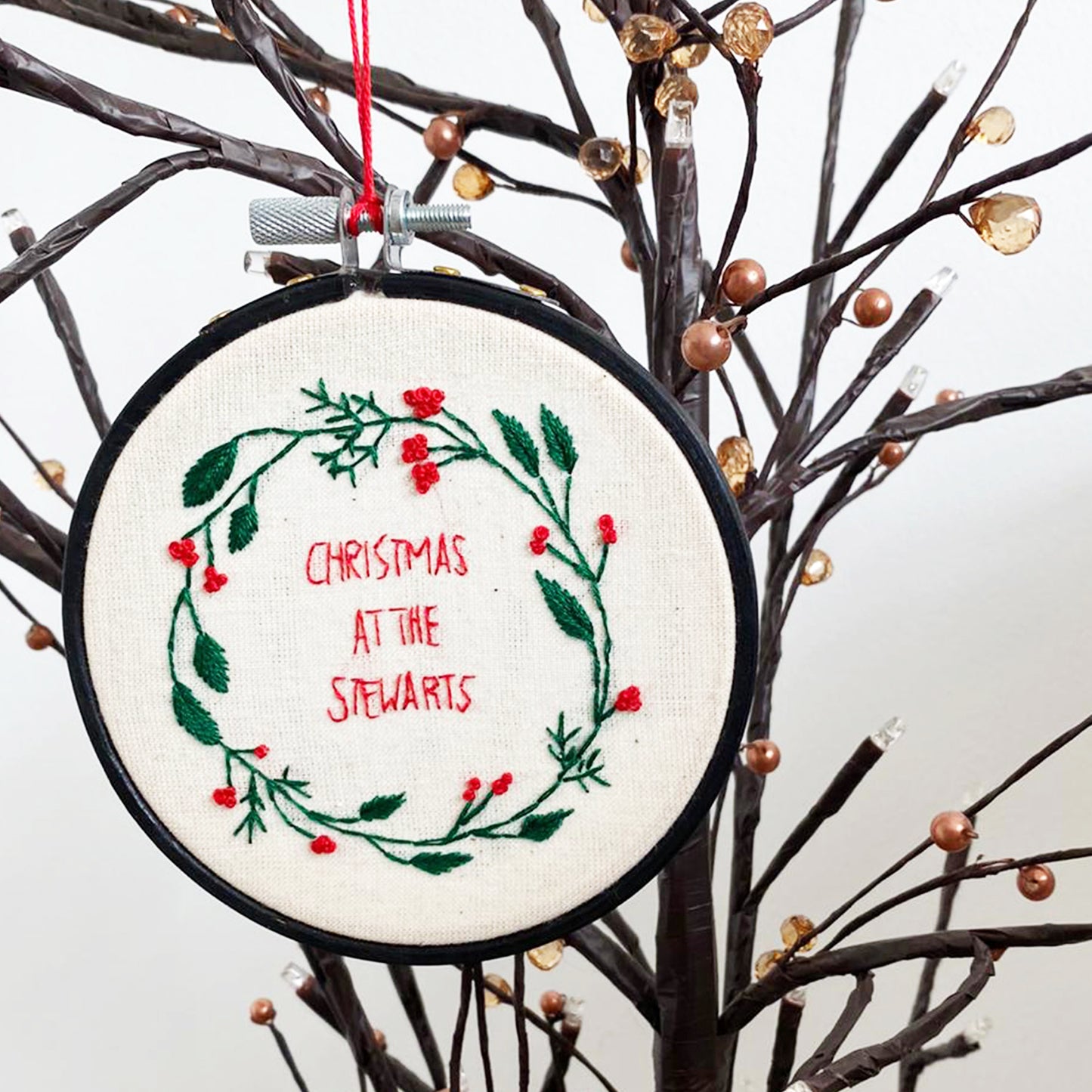 Personalised Christmas Wreath Embroidery Kit