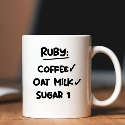 'What's your order' personalised mug