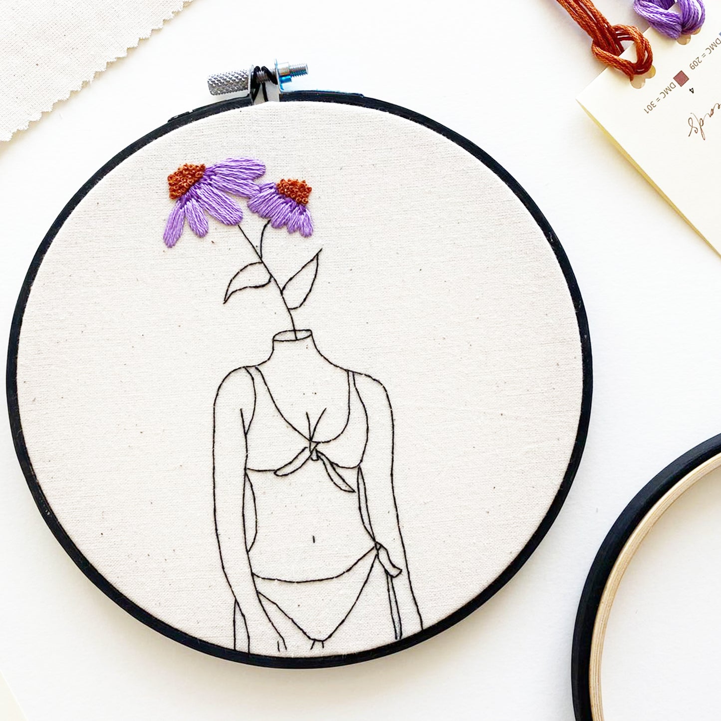 Echinacea Female Embroidery Kit