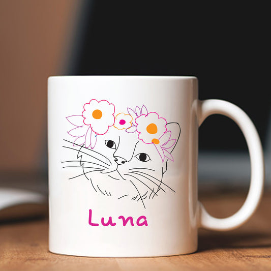 Personalised Aloha Kitty Cat Mug