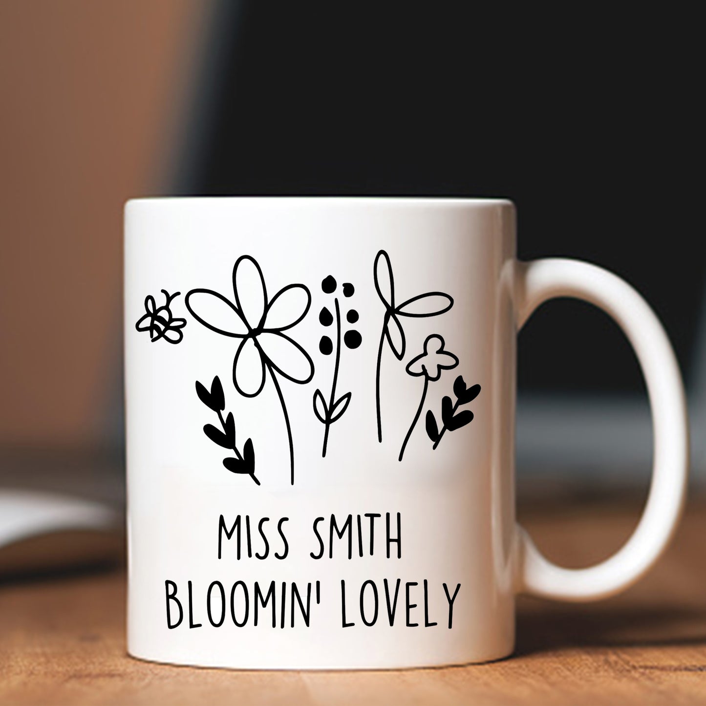 Personalised Bloomin' Lovely Teacher Mug
