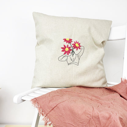 'Full Bloom' Embroider your own cushion kit