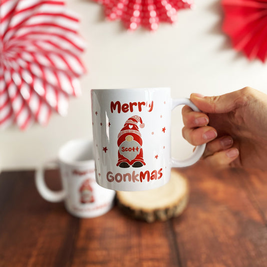 Merry Gonkmas - Personalised Gnome Christmas Mug