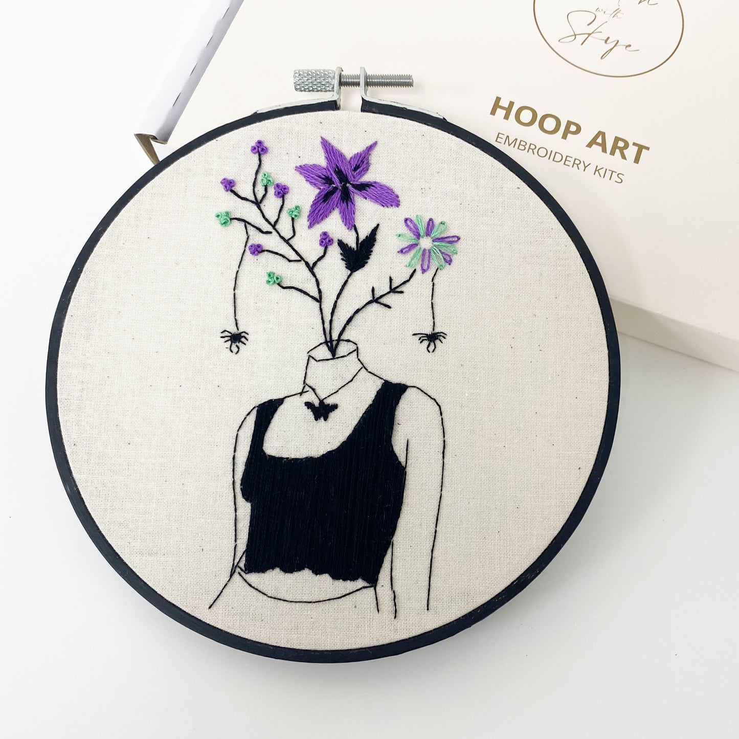 Spooky Autumn - Green and Purple Halloween Inspired Embroidery Kit