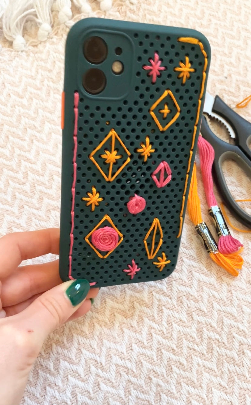Embroider your own phone case kit