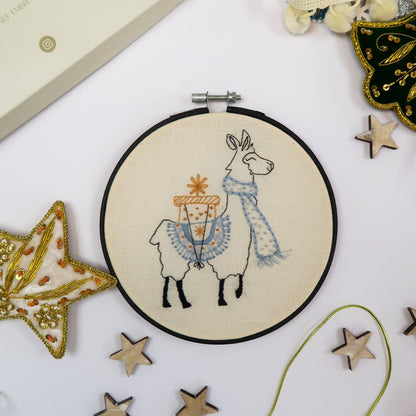 Christmas Llama Embroidery Kit