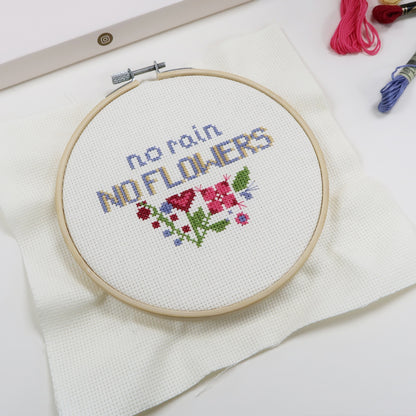 No Rain No Flowers Cross Stitch Kit