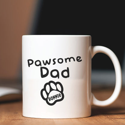 Personalised Pawsome Dad Mug