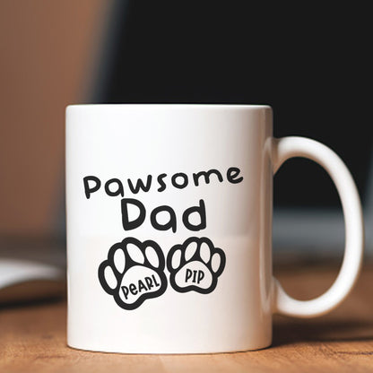 Personalised Pawsome Dad Mug