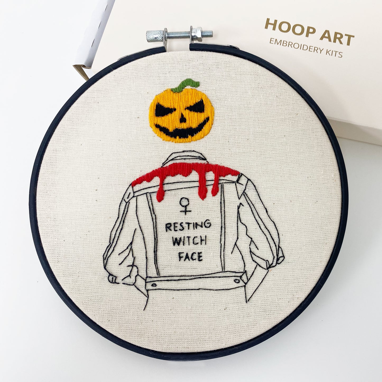 Resting Witch Face - Halloween Embroidery Kit
