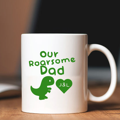 Personalised 'Roarsome' Dad Father's Day Dinosaur Mug