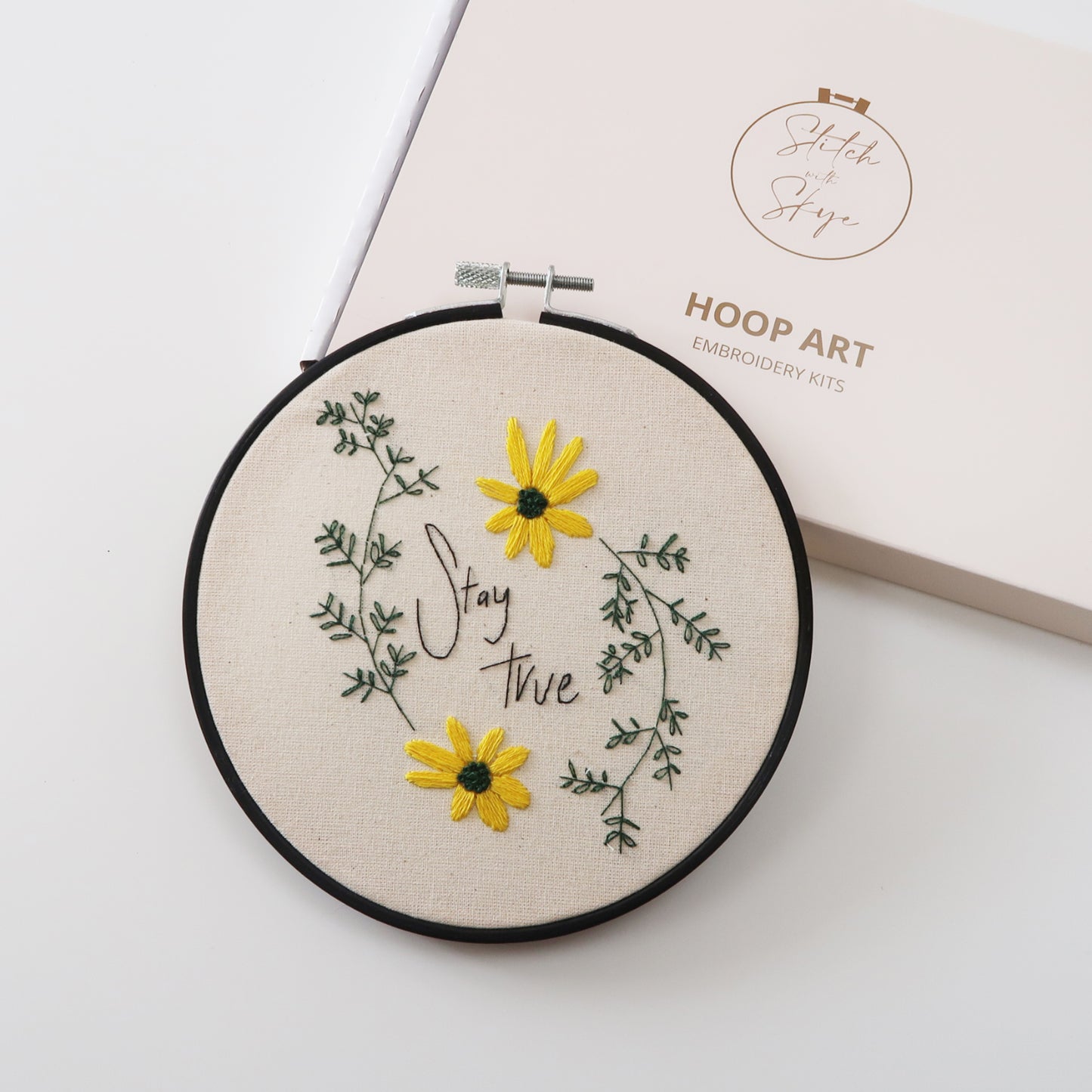Stay True - Motivational Floral Embroidery Kit